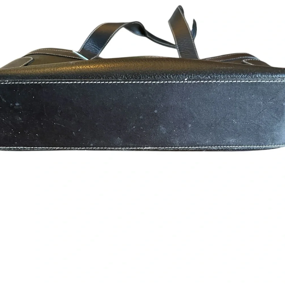 Gucci Rare Black Leather Bag with Silvertone Accents